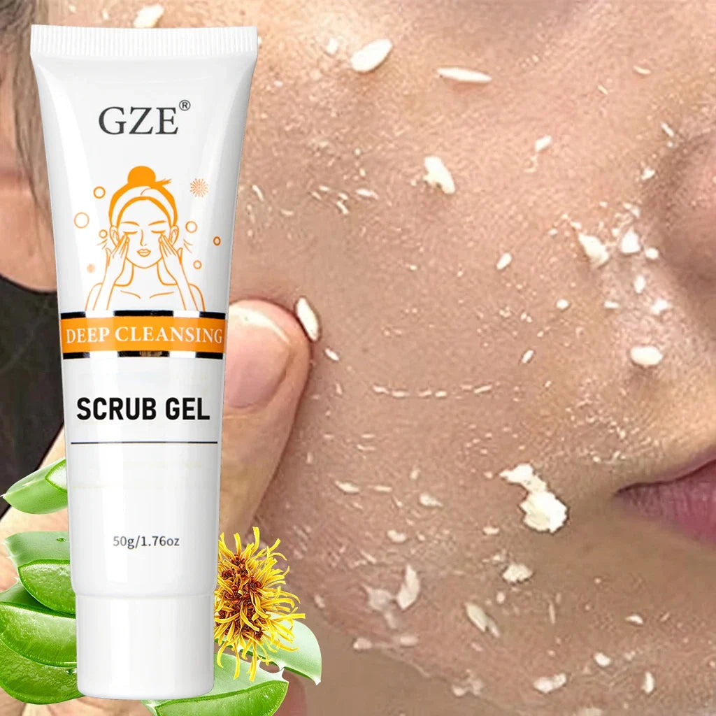 GZE Castor Oil Exfoliating Gel Scrub – Face & Body Cleanser Exfoliating Face Scrub Qme