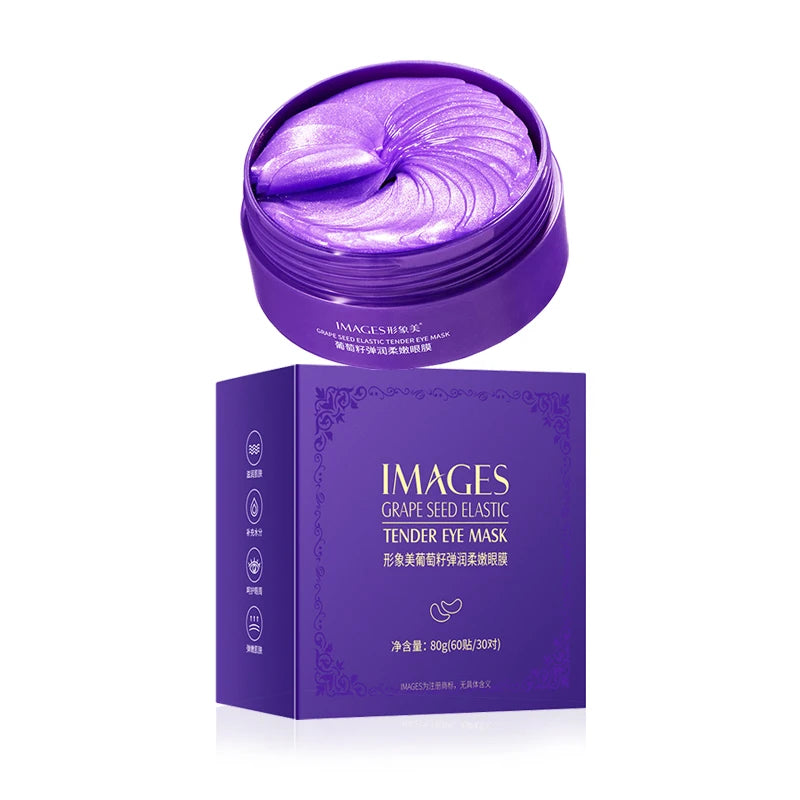 Grape Collagen Eye Masks – Moisturizing & Brightening, 60 Pcs Collagen Eye Mask Qst