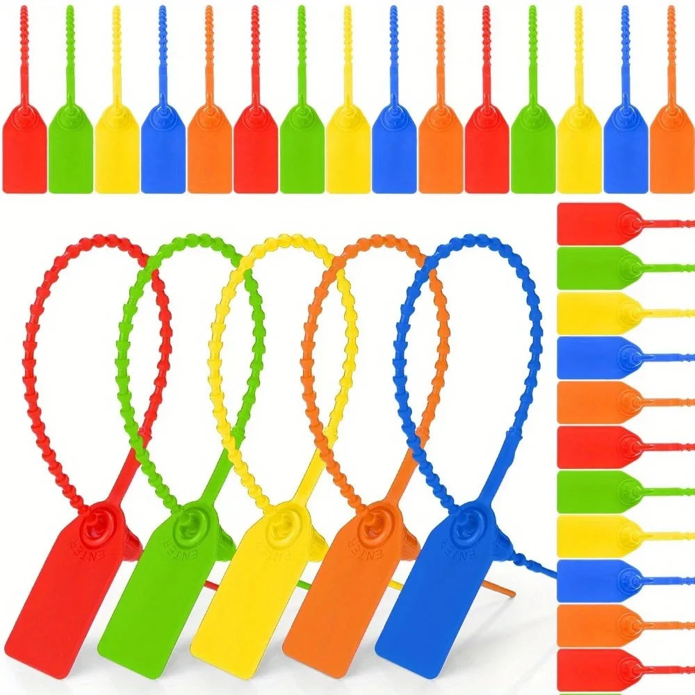 Mixed Plastic Tamper Seals Zip Ties Blank Security Tags 20pcs Security Tamper Seals Qme 20PCS colour mixture
