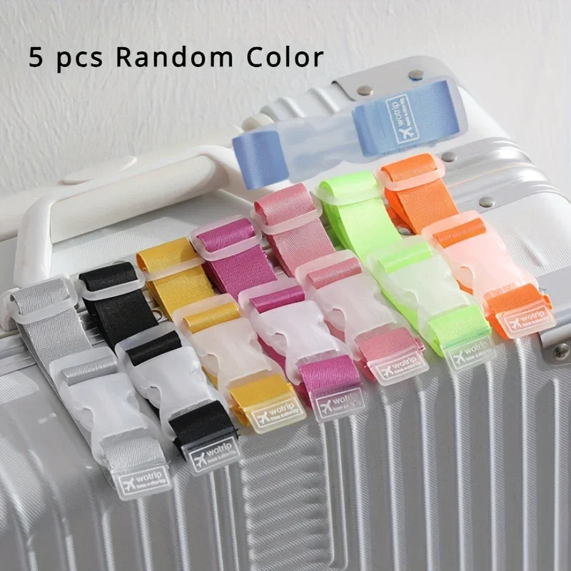 Multi-Color Adjustable Nylon Luggage Straps with Buckle – 5pcs Luggage Straps Qme 5pcs random color