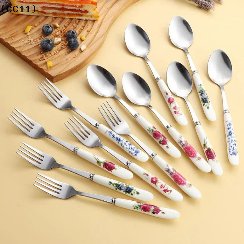Stainless Steel Coffee Spoons with Ceramic Handles | Qme Coffee Spoons Qme