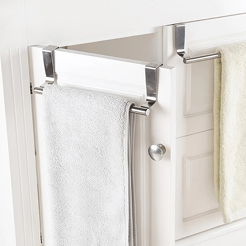 Cabinet Door Towel Rack Stainless Steel No-Drill Kitchen Storage Cabinet Door Towel Rack Qme