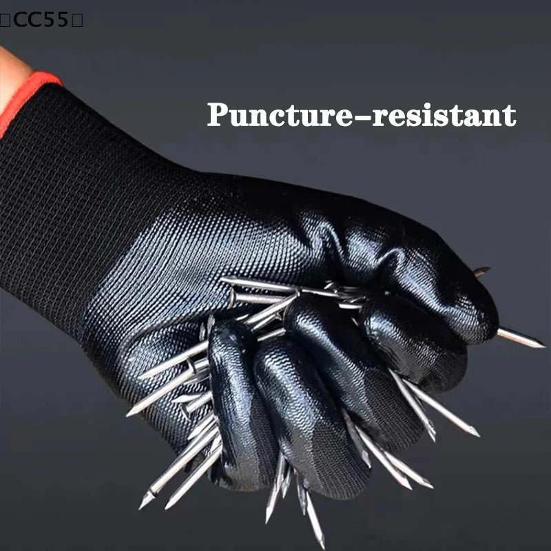 12-Pair Nitrile Work Gloves – Wear-Resistant Safety Gloves Safety Work Gloves Qst