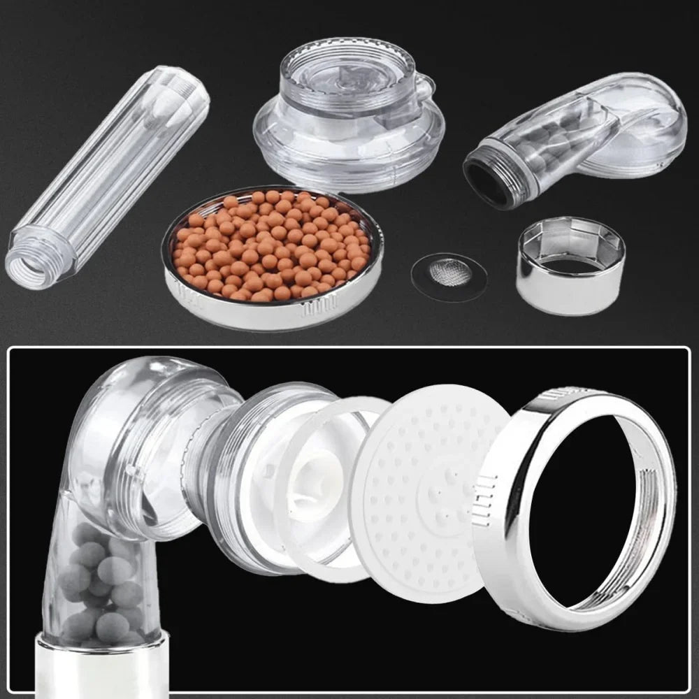 3-Speed Negative Ion Filtered Shower Head | Water Purifier Filtered Shower Head Qme