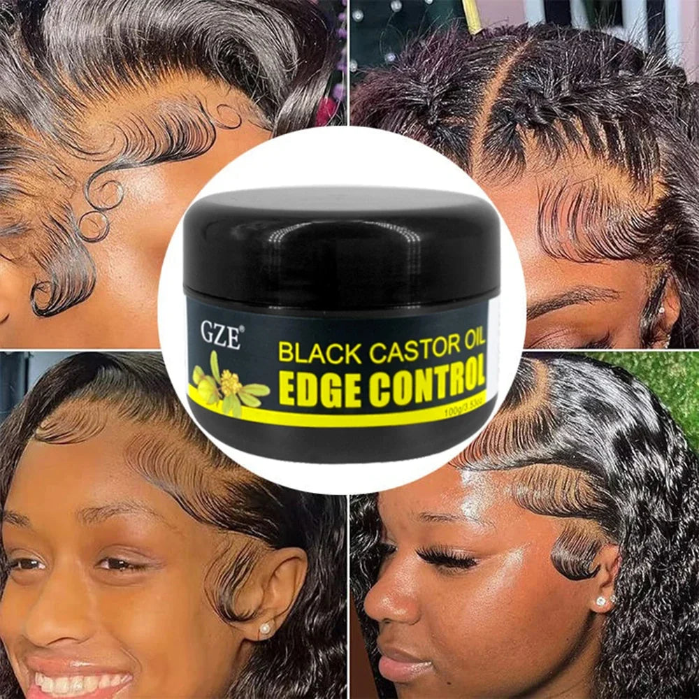 GZE African Black Castor & Coconut Oil Edge Control Hair Gel Edge Control Gel Qme
