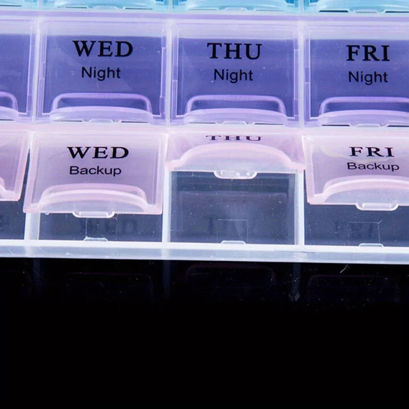 Portable 28-Grid Large Capacity Medicine Organizer Box Pill Organizer Box Qme
