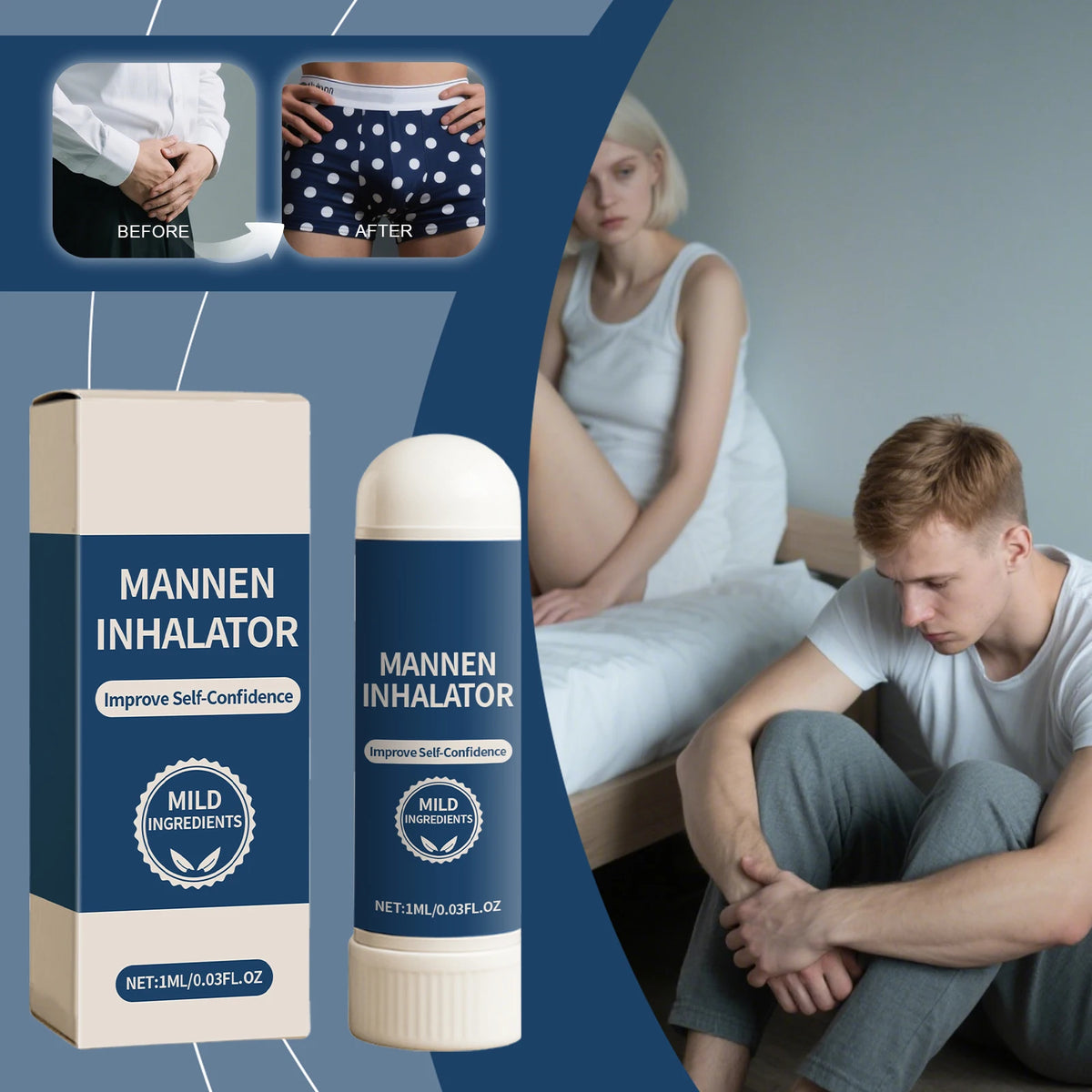 Men's Energizing Nasal Inhaler Stick – Refreshing & Awakening Aromatherapy Inhaler Qst