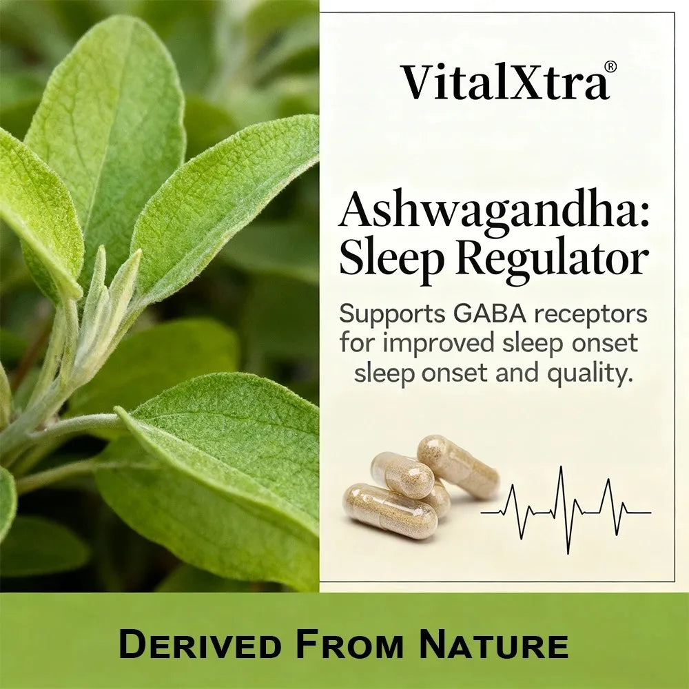 VITALXTRA Ashwagandha Root Extract Capsules | Non-GMO Herbal Supplement Qst
