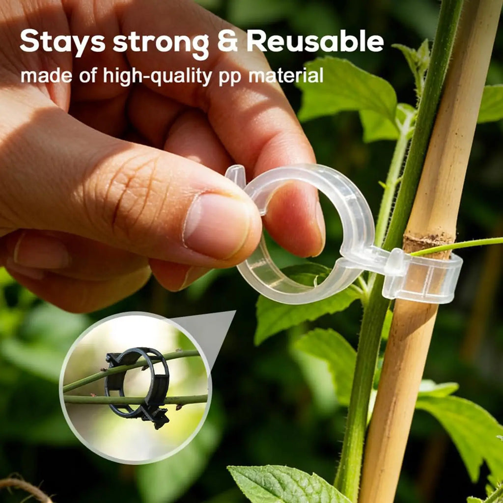 Tomato Plant Clips 100-Pack – Vine & Stem Support Clamps Plant Support Clips Qme
