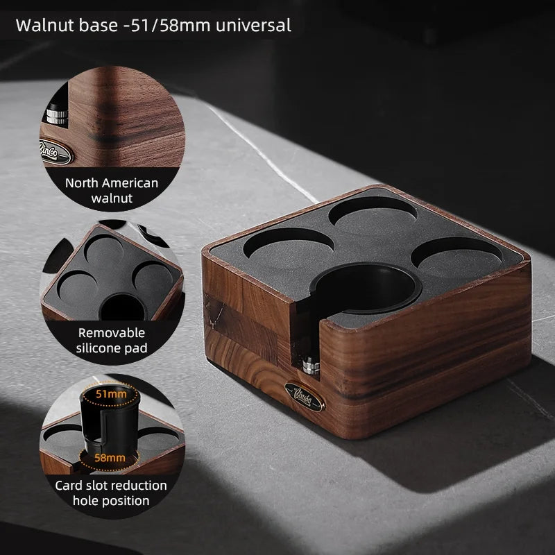 BINCOO 51/58mm Portafilter Storage Base Tamper & Distributor Set