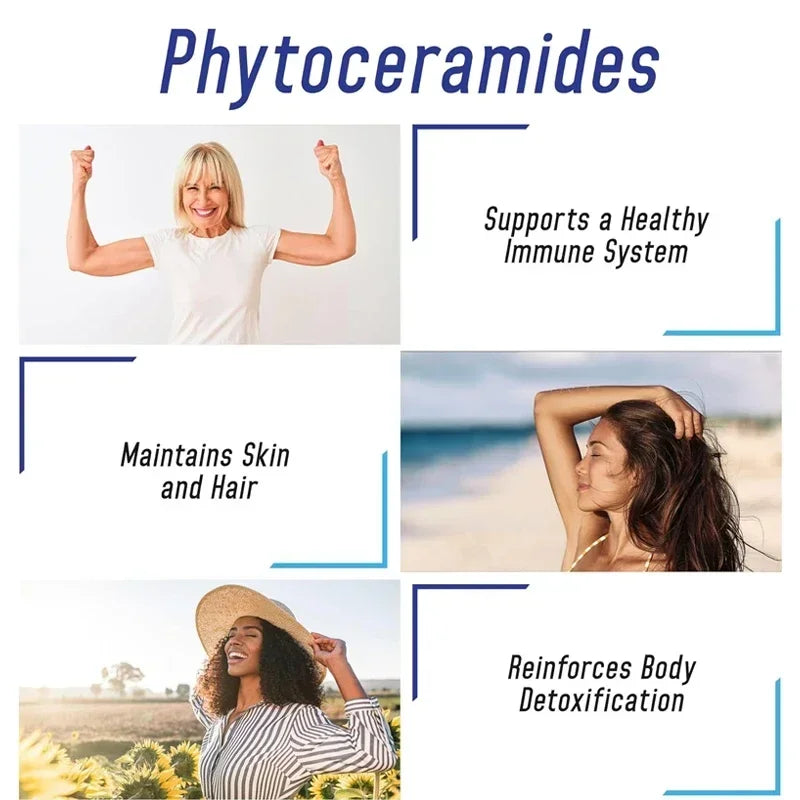 Phytoceramides 700mg Capsules – Antioxidant Skin Support 120ct Skin Care Supplement Qst