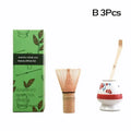Japanese Matcha Tea Set – Bamboo Whisk, Teaspoon & Spoon Matcha Tea Set Qme B 3Pcs