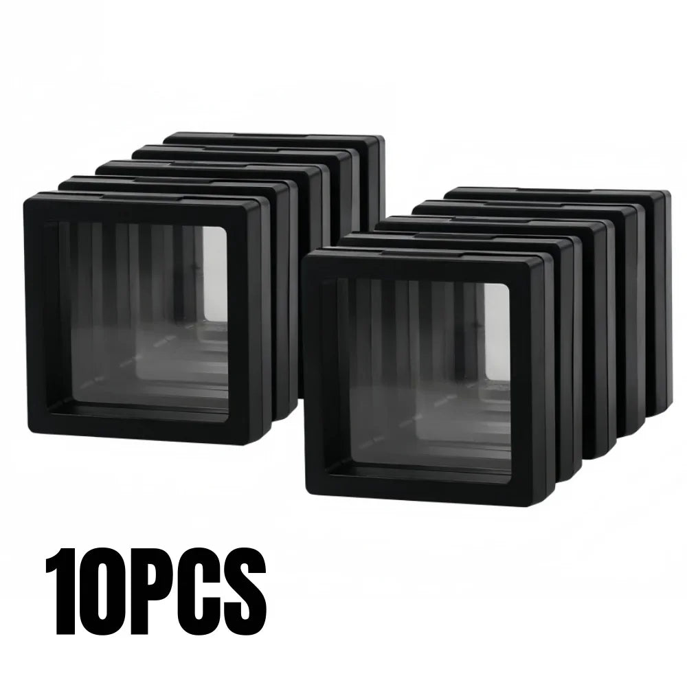 3D Floating Jewelry Display Box | Ring Necklace Earring Storage Jewelry Display Box Qme 10PCS