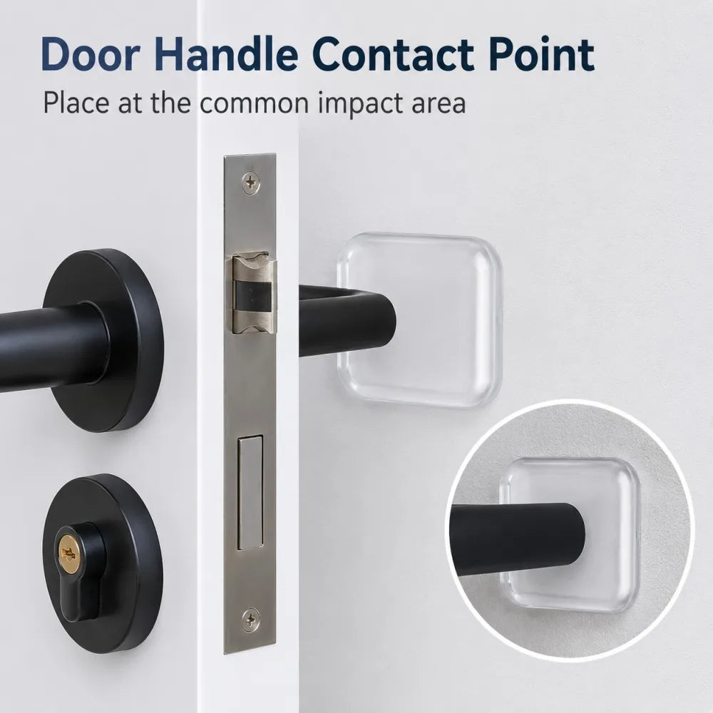 Clear Silicone Door Stopper Pads – Self-Adhesive Wall Protectors Wall Protector Pads Qme