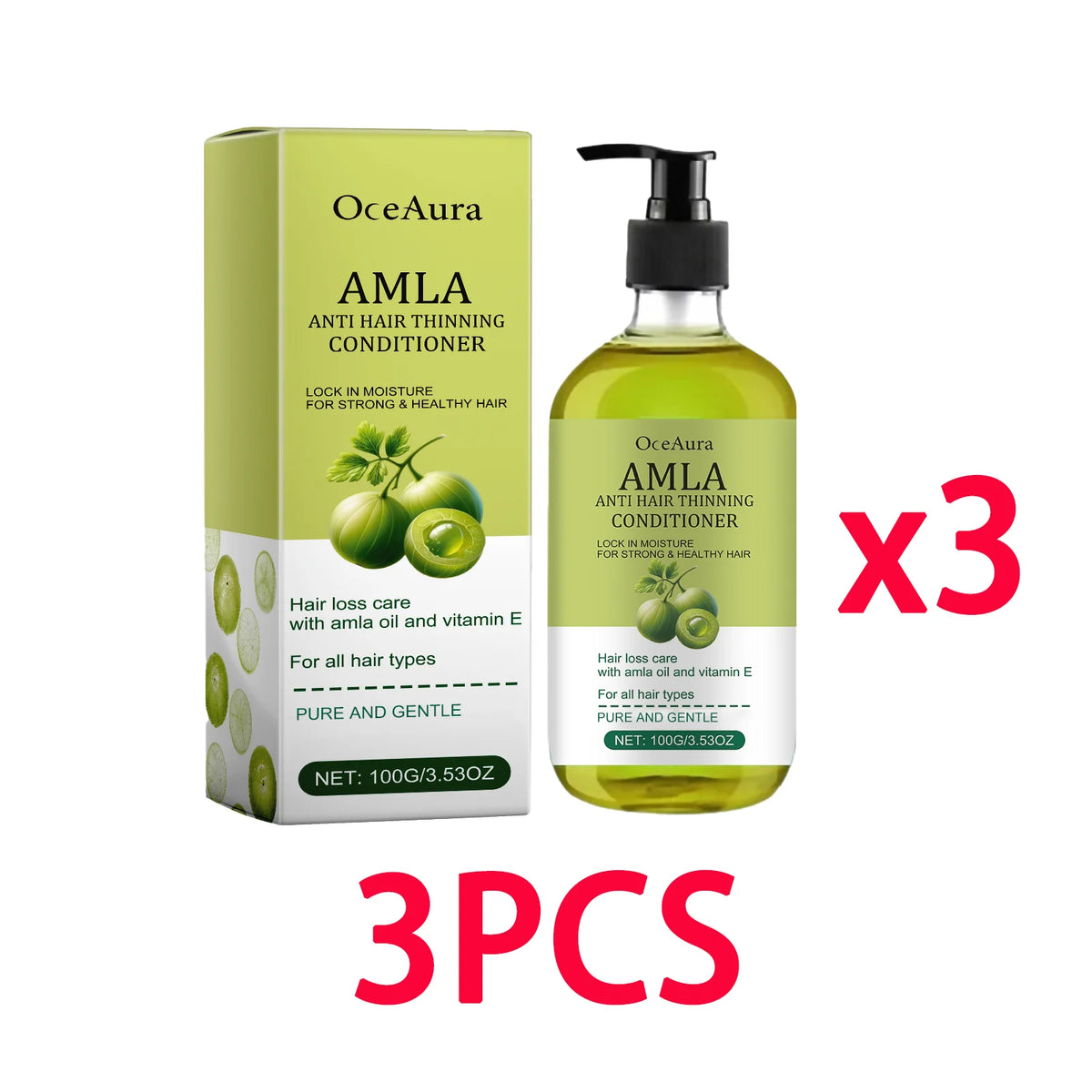 OceAura Amla Oil Hair Conditioner – Smoothing & Nourishing Hair Conditioner Qst 3 PCS