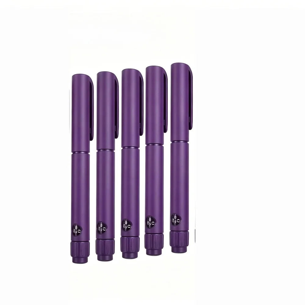 Disposable Sterile Rotary Injection Pens – 60U Adjustable (5/10 Pack) Injection Pen Qst 5PCS-Purple