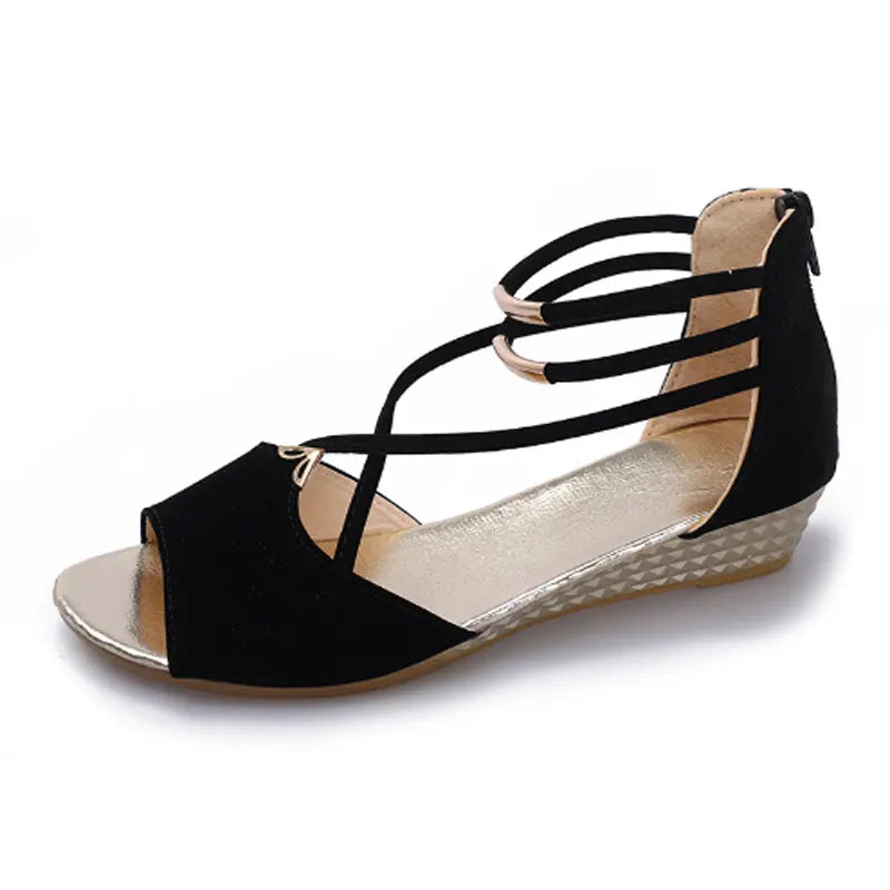 Women's Wedge Platform Sandals – Open Toe Summer Shoes Wedge Sandals Qme BK 40