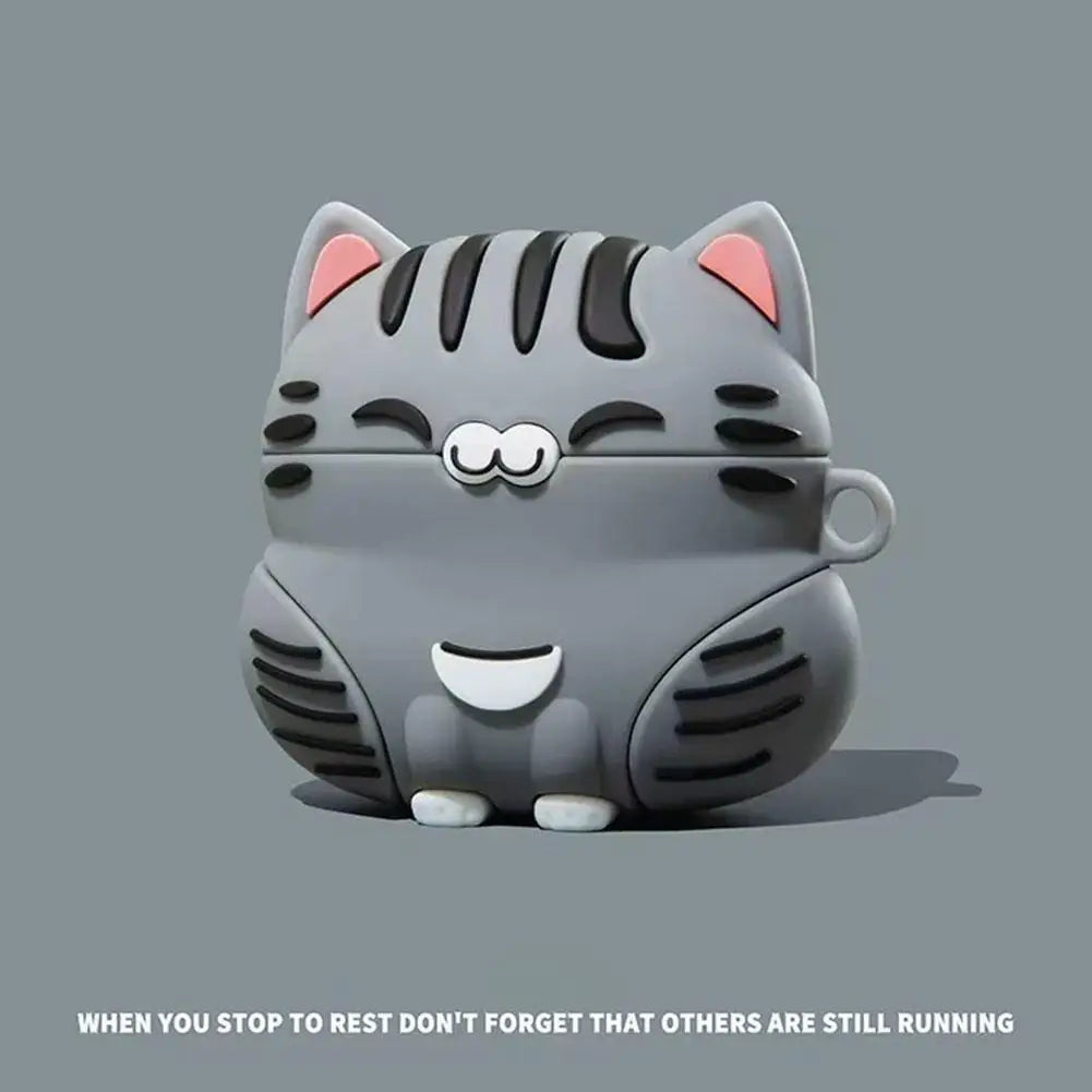Cute Cat Silicone AirPods 3 Case – Shockproof Standing Cover AirPods Silicone Case Qme