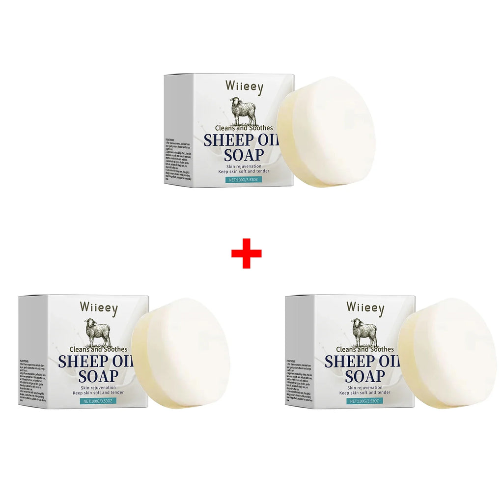 Natural Sheep Oil Soap for Kids – Gentle Cleansing Bar Kids Cleansing Soap Qme 3 x 100g Boxed