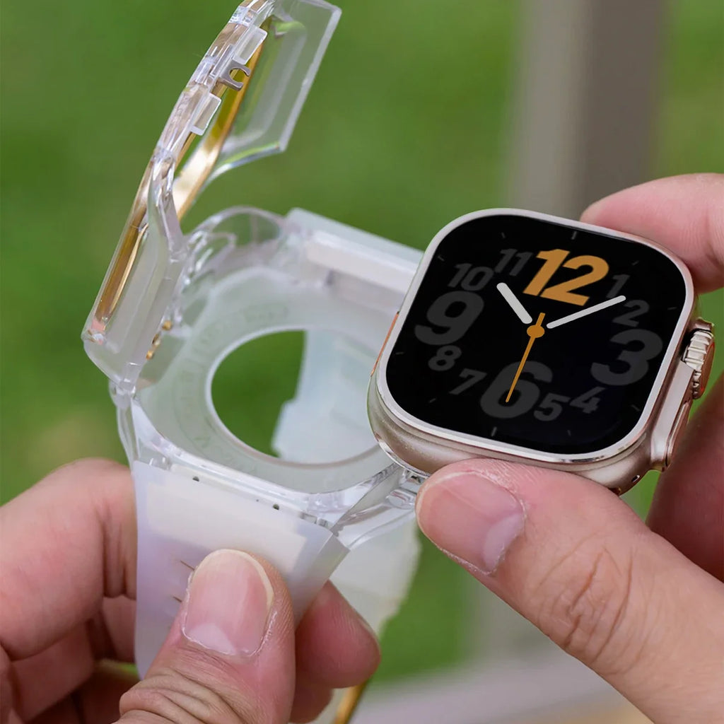Apple Watch Ultra 3/2 Transparent Case & Silicone Band – Refit Mod Watch Case & Band Kit Qme