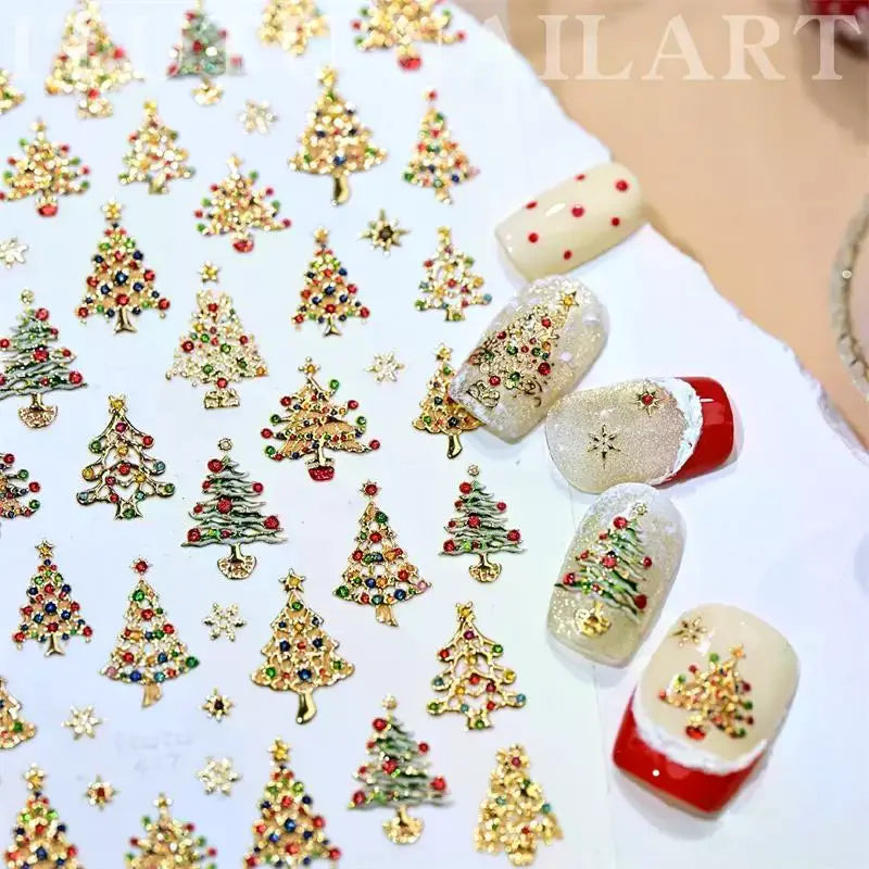 Christmas Crystal Ball Nail Art Stickers – Festive Manicure Decals Nail Art Stickers Qme
