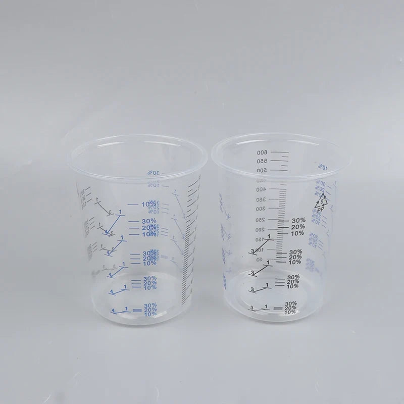 10-Pack Calibrated Paint Mixing Cups 600ml – Plastic Pots Paint Mixing Cups Qme