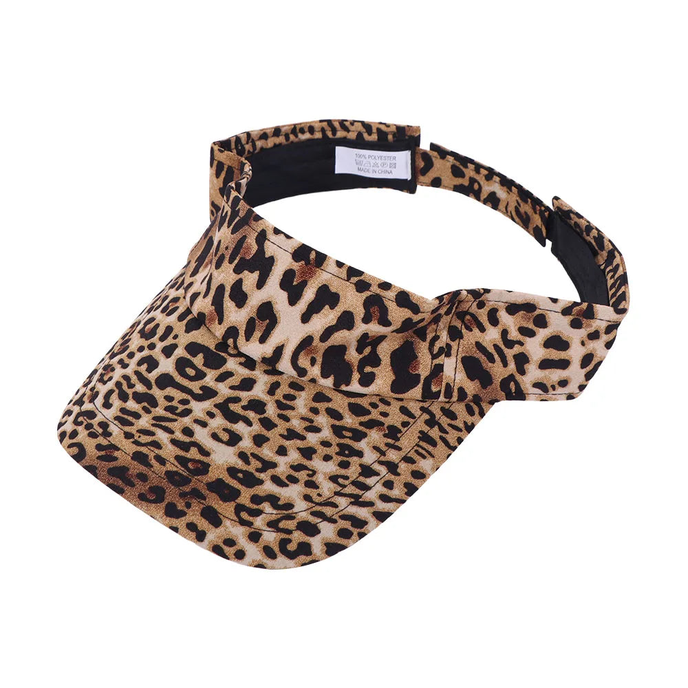 Korean Leopard Print Sun Hat – UV Protection Curved Brim Cap Sun Hat Qme