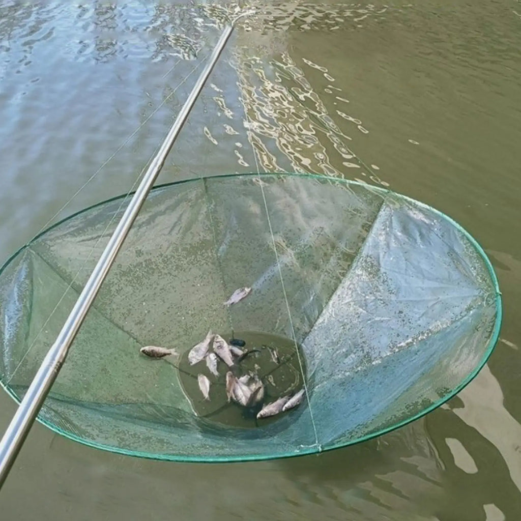 Collapsible Round Hoop Net – Crab & Cast Fishing Net Collapsible Fishing Net Qme