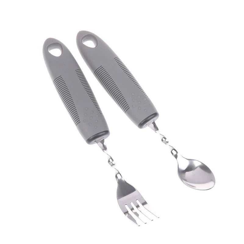 Bendable Adaptive Cutlery Set | Textured Large Handle Utensils Adaptive Cutlery Set Qme