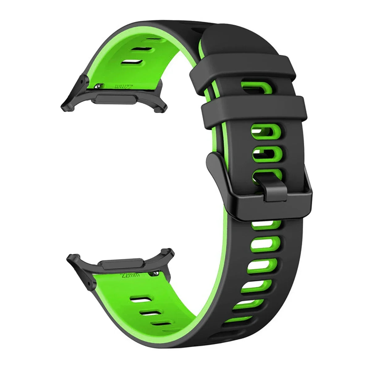 Silicone Sport Band for Samsung Galaxy Watch 7 Ultra | No Gaps Silicone Watch Band Qme Black Green Galaxy Watch 7 Ultra