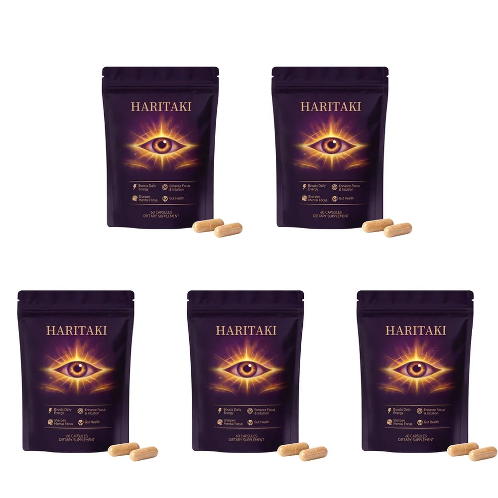 Haritaki Fruit Powder Capsules 60ct – Terminalia Chebula Herbal Supplement Qst 5 bottles 300 pieces