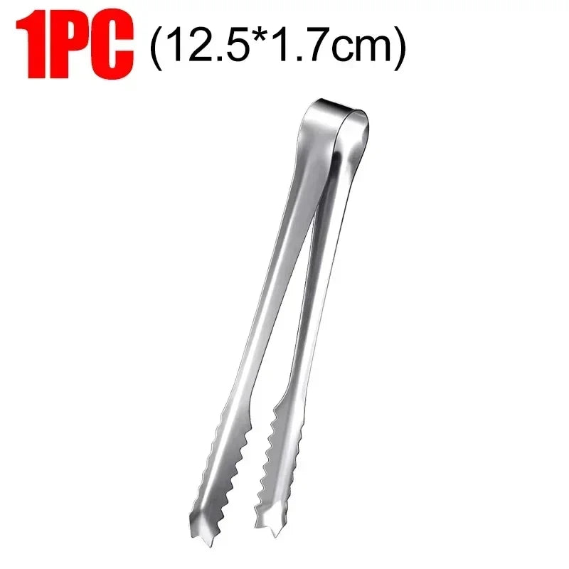 Stainless Steel Kitchen Tongs – Ice, Bread, Cake & Salad Clamps Kitchen Serving Tongs Qme 1PC