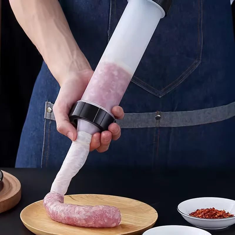 Manual Sausage Stuffer Syringe Kit with 3 Funnels Sausage Stuffer Tool Qst