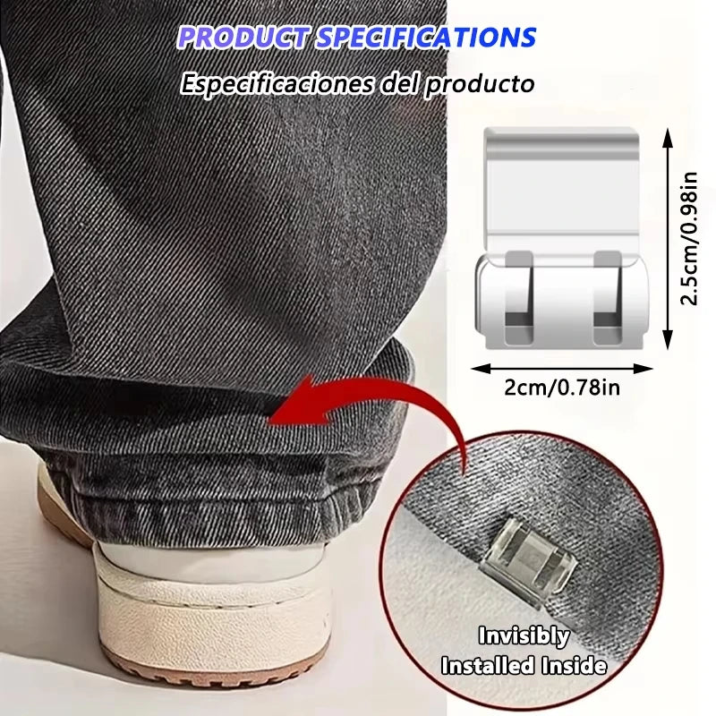Invisible Pants Hem Shortening Clips – No-Sew Quick Fix 4 Pack Hem Shortening Clips Qme
