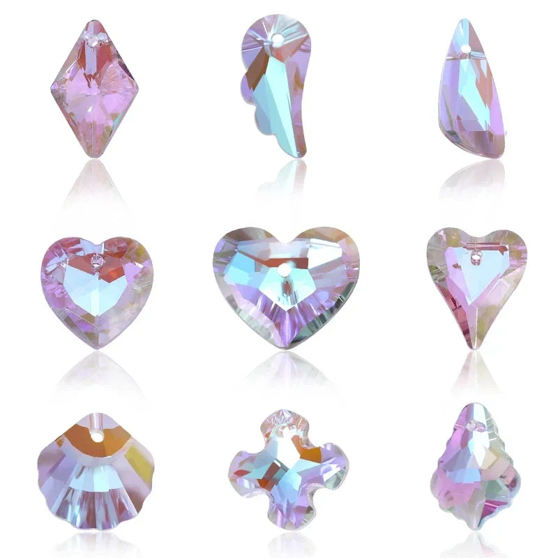 Crystal Rhinestone Pendants – Multi-Shape Jewelry Making Charms Crystal Jewelry Charms Qme
