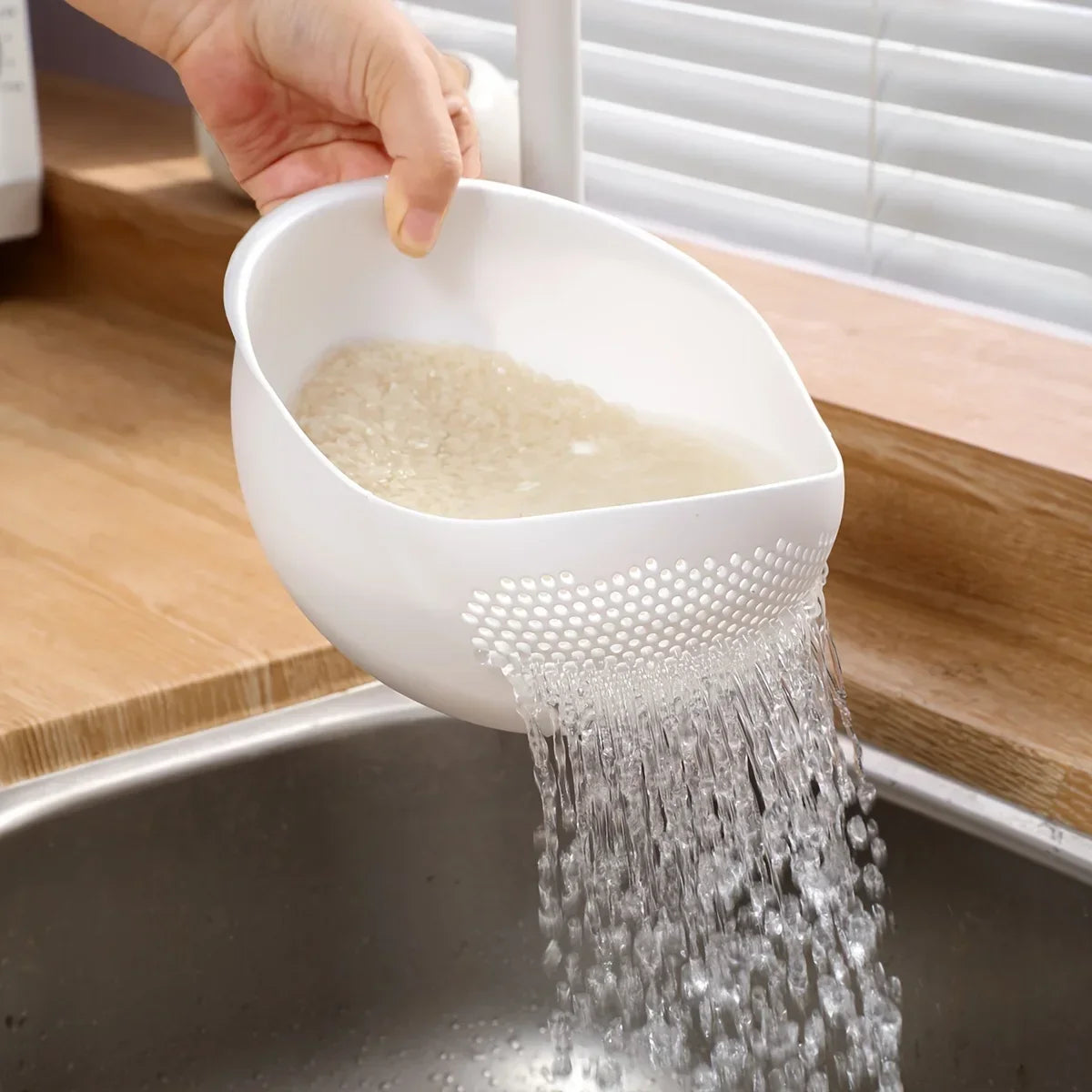Rice Washing Drain Basket – Plastic Colander & Sieve | Qme Kitchen Colander Sieve Qme