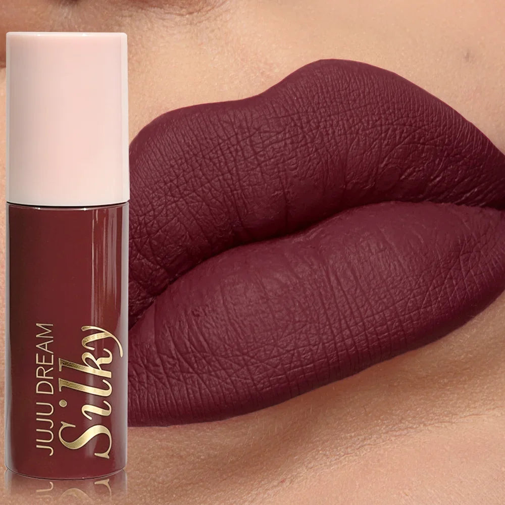 Wine Red Matte Velvet Lipstick – Waterproof & Long Lasting Matte Velvet Lipstick Qme