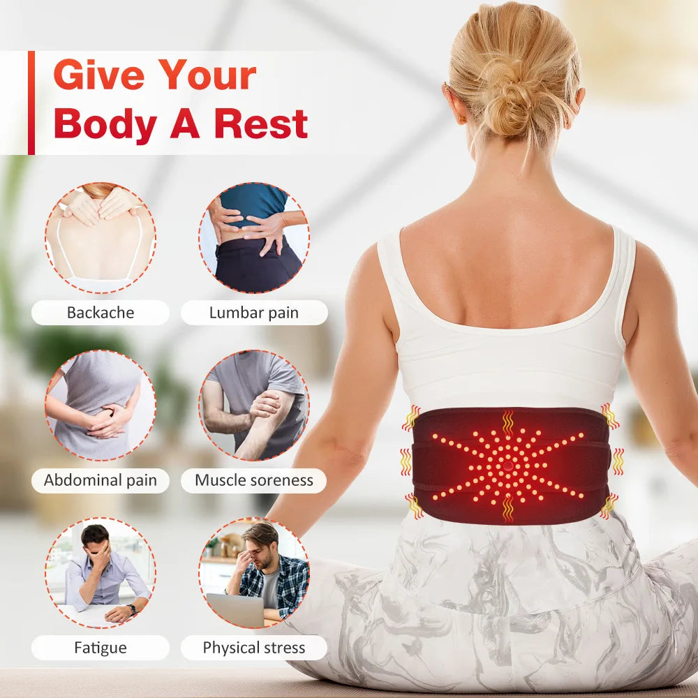 ZONGKUNG Heated Massage Belt – Red Light & Vibration Wrap Heated Massage Belt Qst