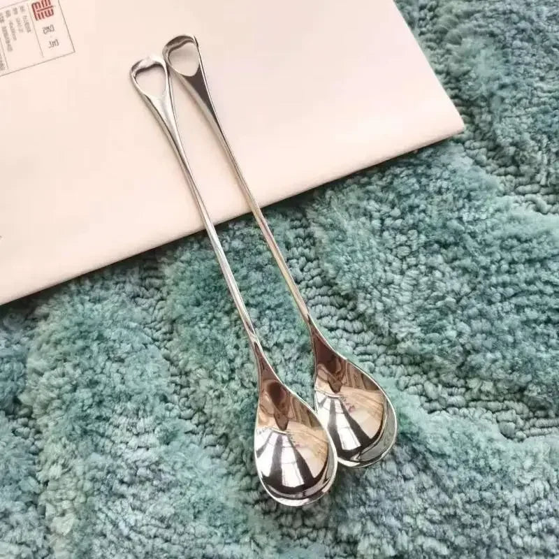 Stainless Steel Long Handle Spoon – Coffee, Tea & Dessert Long Handle Spoon Qme