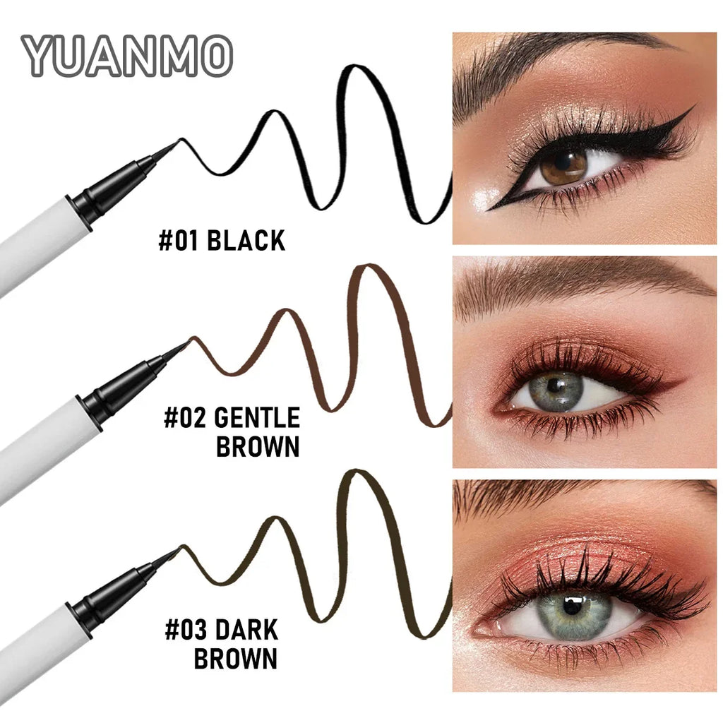 Ultra-Fine Brown Liquid Eyeliner – Waterproof & Quick-Dry Liquid Eyeliner Pen Qme