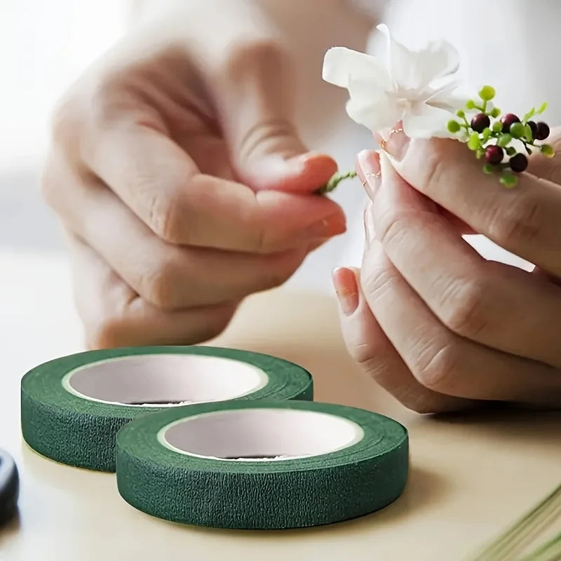 Green Self-Adhesive Floral Tape Bouquet Wrapping – 10 Rolls Floral Craft Tape Qme