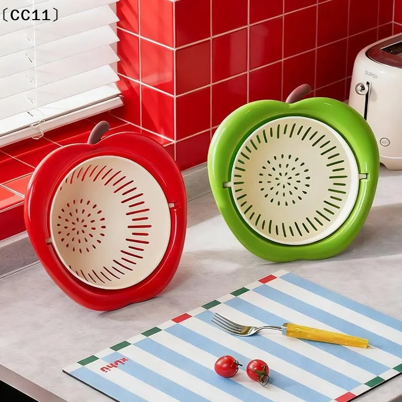 Fruit-Shaped Drain Basket & Veggie Washing Basin – Thickened Drain Basket Colander Qme