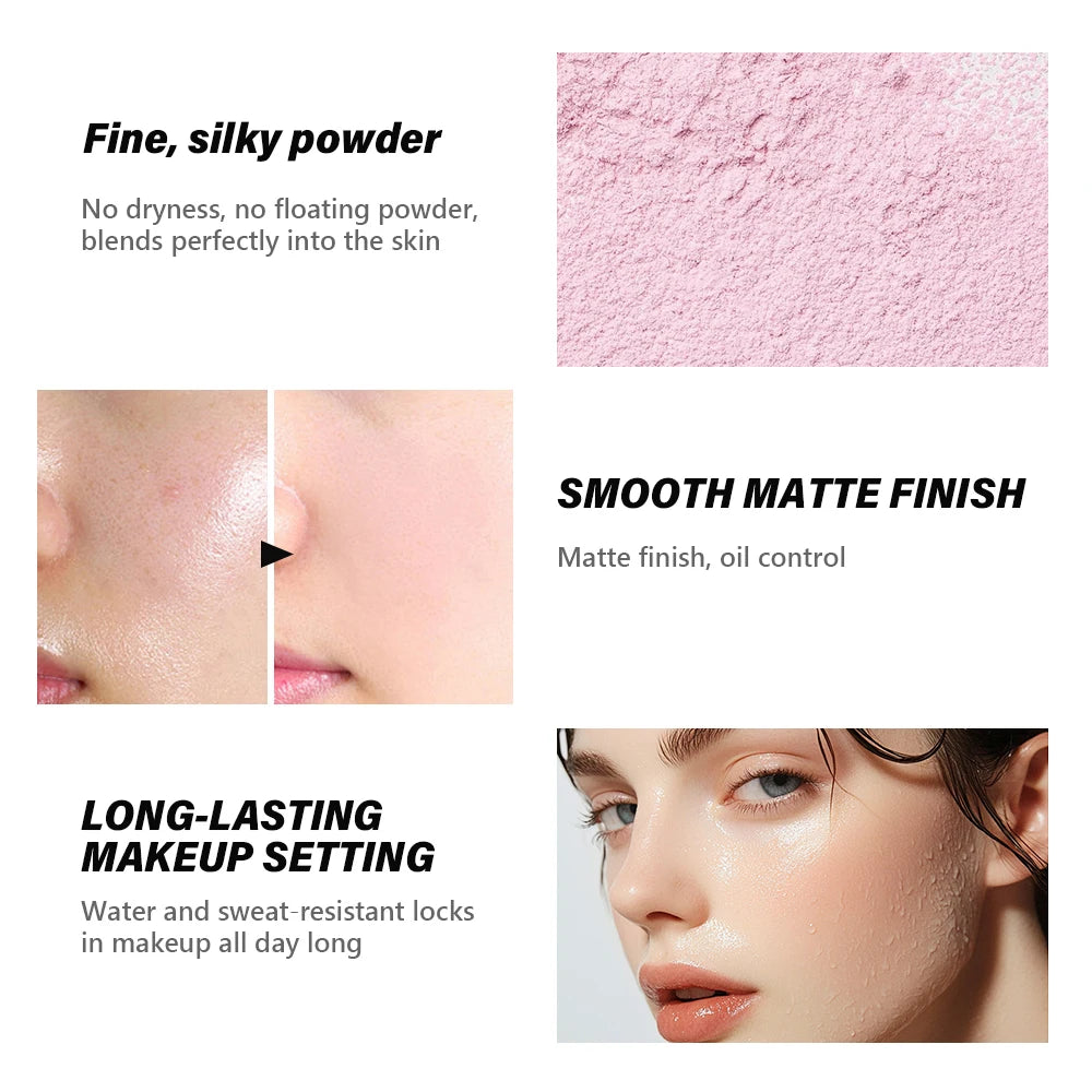 Loose Baking & Setting Powder 6.5g – Matte Finish, 4 Colors Loose Setting Powder Qst