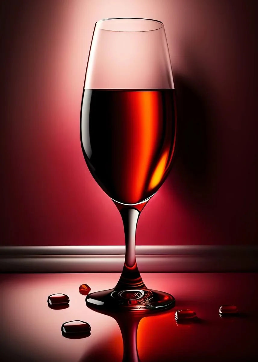 Modern Minimalist Wine & Cocktail Glass Canvas Wall Art Print Canvas Wall Art Qst