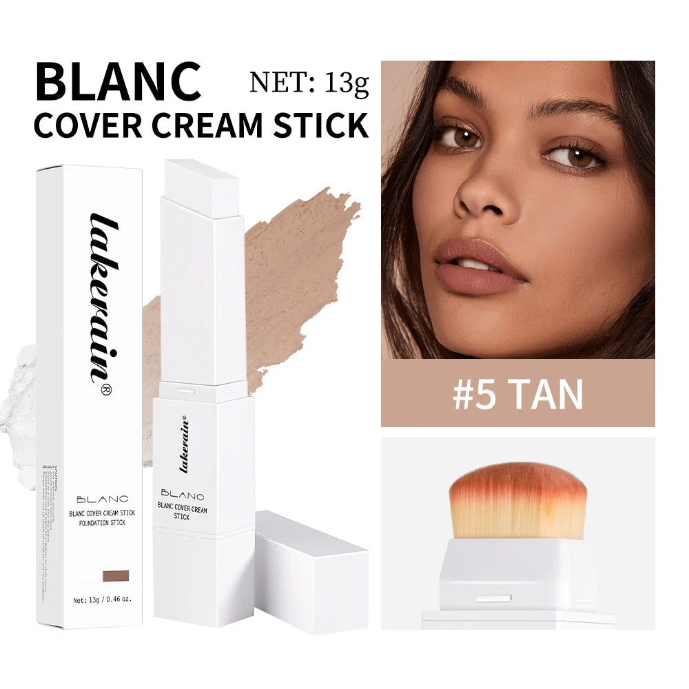 Lakerain Color-Changing Foundation Stick with Brush – Matte Foundation Stick Qst 05