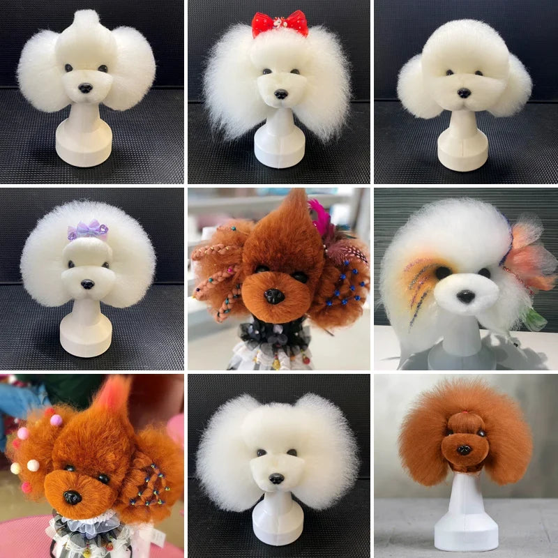 Teddy Dog Simulated Head Model – Pet Grooming Practice Tool Dog Grooming Model Qme