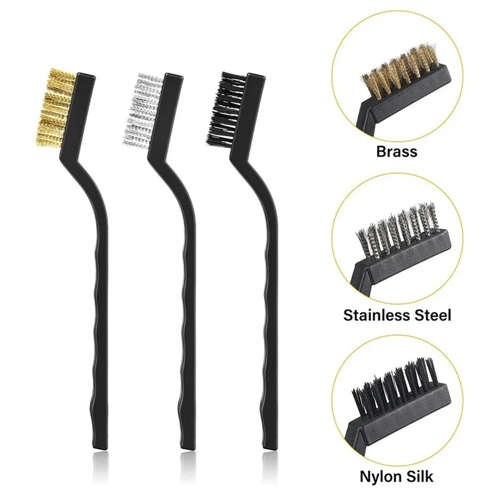7-Piece Wire Brush Set – Stainless Steel, Copper & Nylon Wire Brush Set Qme