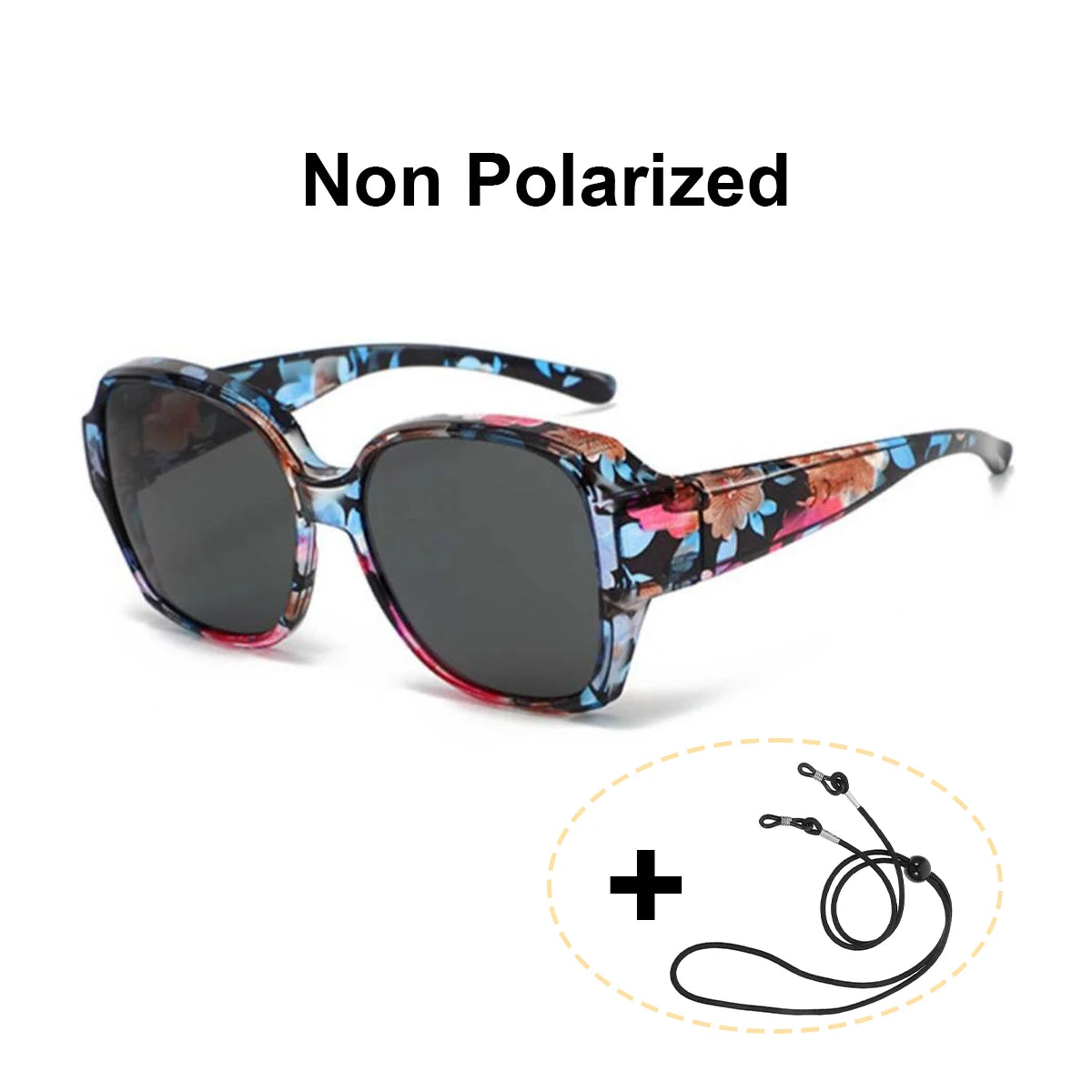 VOPHA Fit Over Glasses Sunglasses UV400 Wrap-Around Unisex Fit-Over Sunglasses Qst Floral