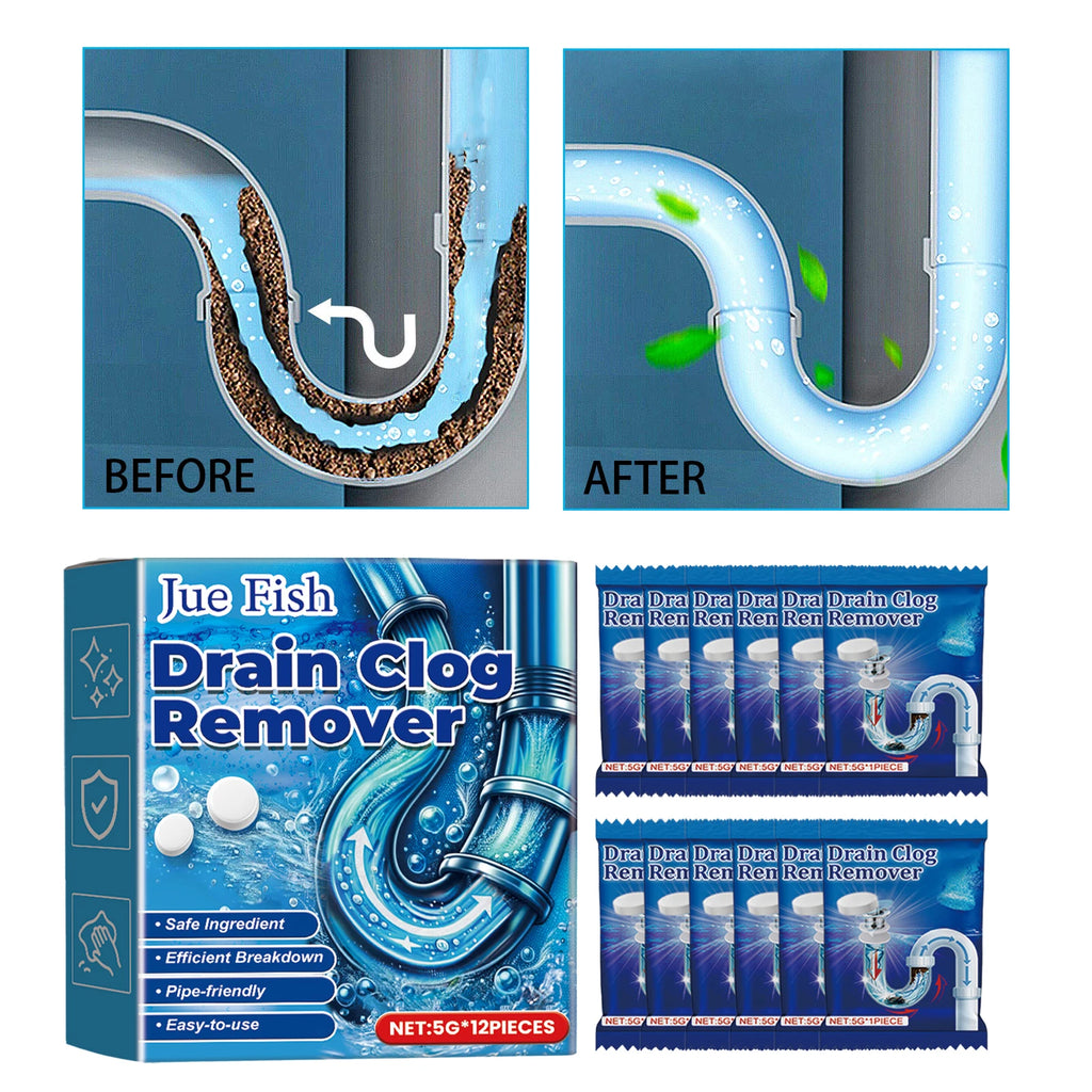 12-Pack Drain Unclogging Effervescent Tablets | Pipe Cleaner Drain Cleaner Tablets Qst