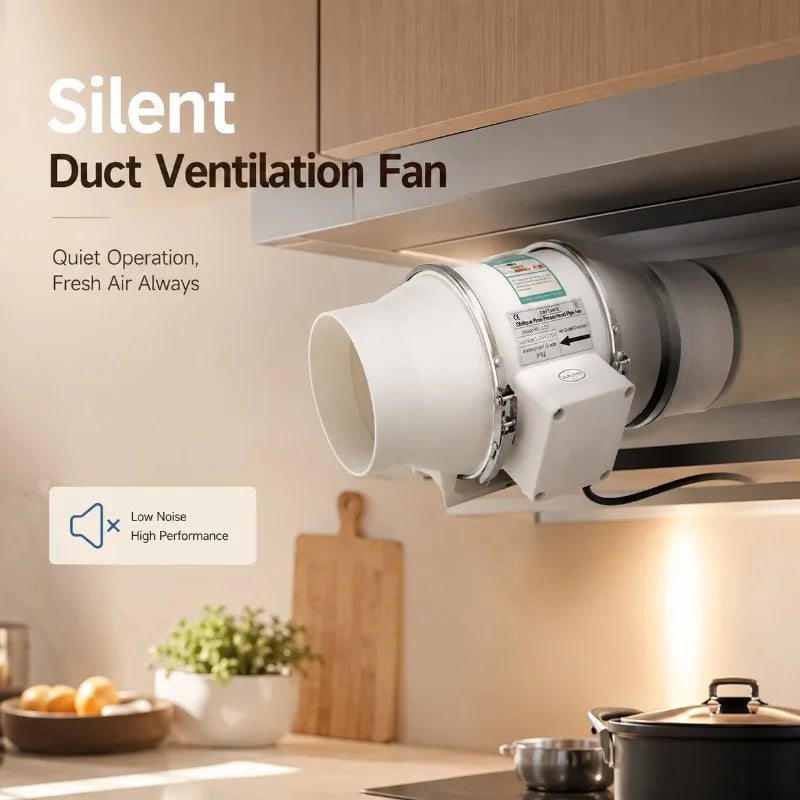 ZARTSEN Inline Duct Fan – Silent, Waterproof, Large Airflow Inline Duct Fan Qst